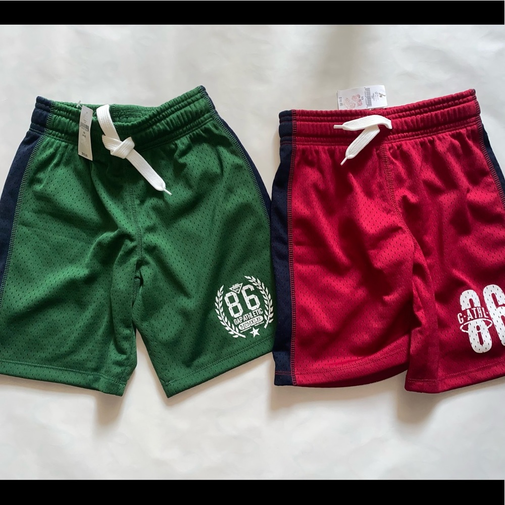 Boys Athletic Shorts from Gap.  Size xs.  New with tags. Red and green pair.